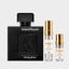 DECANT FRANK OLIVER BLACK TOUCH — fotografía real, perfume 10 ml 3 ml, composición centrada Nicchia, 2048 x 2048, fondo #EDEDED