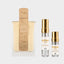 DECANT LATTAFA ANGHAM — fotografía real, perfume 10 ml 3 ml, composición centrada Nicchia, 2048 x 2048, fondo #EDEDED