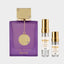 DECANT ARMAF CLUB DE NUIT MALEKA — fotografía real, perfume 10 ml 3 ml, composición centrada Nicchia, 2048 x 2048, fondo #EDEDED