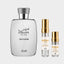 DECANT RASASI HAWAS THUNDER — fotografía real, perfume 10 ml 3 ml, composición centrada Nicchia, 2048 x 2048, fondo #EDEDED