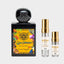 DECANT LORENZO PAZZAGLIA QUE CHIMBA — fotografía real, perfume 10 ml 3 ml, composición centrada Nicchia, 2048 x 2048, fondo #EDEDED