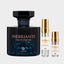 DECANT HINODE INEBRIANTE — fotografía real, perfume 10 ml 3 ml, composición centrada Nicchia, 2048 x 2048, fondo #EDEDED