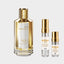 DECANT MANCERA INSTANT CRUSH — fotografía real, perfume 10 ml 3 ml, composición centrada Nicchia, 2048 x 2048, fondo #EDEDED