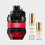 DECANT VIKTOR ROLF SPICE BOMB INFRARED EDP — fotografía real, perfume 10 ml 3 ml, composición centrada Nicchia, 2048 x 2048, fondo #EDEDED