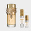 DECANT LATTAFA MUSAMAM WHITE INTENSE — fotografía real, perfume 10 ml 3 ml, composición centrada Nicchia, 2048 x 2048, fondo #EDEDED