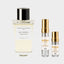 DECANT ESSENTIAL PERFUMES BOIS IMPERIAL — fotografía real, perfume 10 ml 3 ml, composición centrada Nicchia, 2048 x 2048, fondo #EDEDED