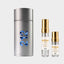 DECANT CAROLINA HERRERA 212 NYC POUR HOMME — fotografía real, perfume 10 ml 3 ml, composición centrada Nicchia, 2048 x 2048, fondo #EDEDED