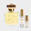 DECANT G CLASSY — fotografía real, perfume 10 ml 3 ml, composición centrada Nicchia, 2048 x 2048, fondo #EDEDED