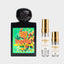 DECANT LORENZO PAZZAGLIA SPEACHLESS — fotografía real, perfume 10 ml 3 ml, composición centrada Nicchia, 2048 x 2048, fondo #EDEDED