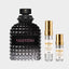 DECANT VALENTINO BORN IN ROMA — fotografía real, perfume 10 ml 3 ml, composición centrada Nicchia, 2048 x 2048, fondo #EDEDED