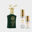DECANT LATTAFA AL NOBLE SAFEER — fotografía real, perfume 10 ml 3 ml, composición centrada Nicchia, 2048 x 2048, fondo #EDEDED