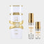 DECANT LATTAFA YARA MOI — fotografía real completa, recorte corregido sin manchas, 2048 x 2048, fondo #EDEDED, perfume 10 ml 3 ml