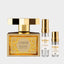 DECANT KAJAL LAMAR — fotografía real, perfume 10 ml 3 ml, composición centrada Nicchia, 2048 x 2048, fondo #EDEDED