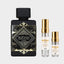 DECANT LATTAFA BADEE AL OUD FOR GLORY — fotografía real, perfume 10 ml 3 ml, composición centrada Nicchia, 2048 x 2048, fondo #EDEDED