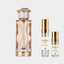 DECANT LATTAFA TERIAQ — fotografía real, perfume 10 ml 3 ml, composición centrada Nicchia, 2048 x 2048, fondo #EDEDED