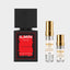 DECANT ILMIN IL ORGASME — fotografía real, perfume 10 ml 3 ml, composición centrada Nicchia, 2048 x 2048, fondo #EDEDED