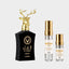 DECANT LATTAFA AL NOBLE AMEER — fotografía real, perfume 10 ml 3 ml, composición centrada Nicchia, 2048 x 2048, fondo #EDEDED