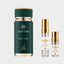 DECANT MAISON ALHAMBRA SCEPTRE MALACHITE — fotografía real, perfume 10 ml 3 ml, composición centrada Nicchia, 2048 x 2048, fondo #EDEDED