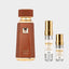 DECANT FRENCH AVENUE LIQUID BRUN — fotografía real, perfume 10 ml 3 ml, composición centrada Nicchia, 2048 x 2048, fondo #EDEDED