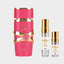 DECANT LATTAFA YARA CANDY — fotografía real, perfume 10 ml 3 ml, composición centrada Nicchia, 2048 x 2048, fondo #EDEDED