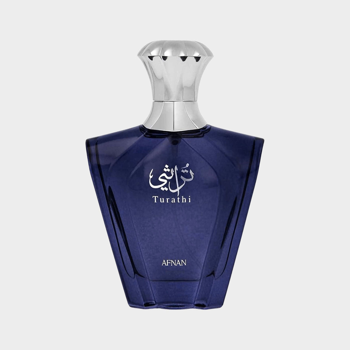 AFNAN TURATHI BLUE 90ML fotografía real, 2048 x 2048, fondo gris uniforme Nicchia Imagen principal del producto